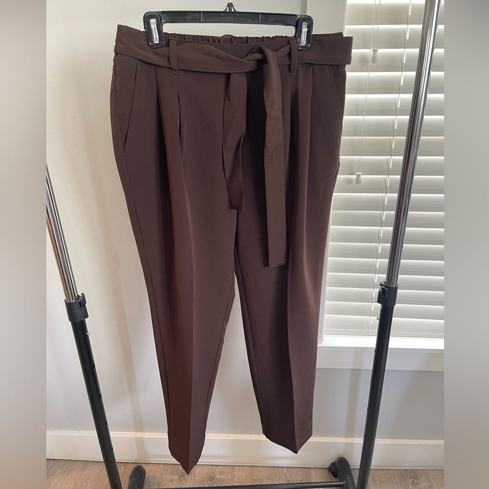 LOFT Outlet Dark Brown High-Rise Tapered Trouser